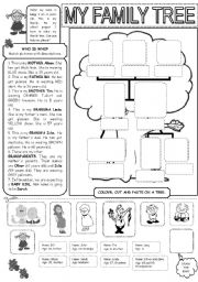 English Worksheet: My family tree