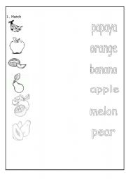 English worksheet: fruit 