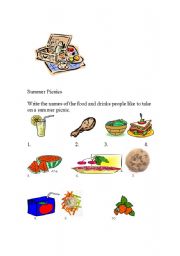 English worksheet: Summer Picnics