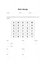 English Worksheet: Bark, George!