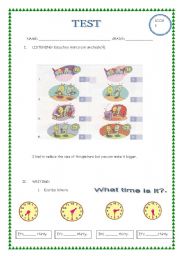 English Worksheet: Test 4 grade: Present Simple