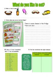 English Worksheet: WHAT DO YOU LIKE TO EAT?