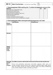 English Worksheet: Bend it like Beckham Characterization sheet Pinky and Jess