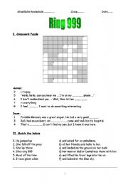 English worksheet: Ring 999 AB