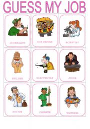 English Worksheet: Guess the job - speaking cards (1/3)