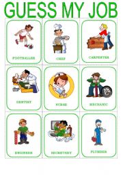 English Worksheet: Guess the job - speaking cards (2/3)