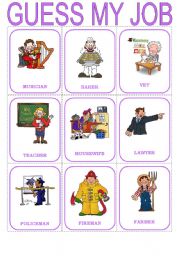 English Worksheet: Guess the job - speaking cards (3/3)