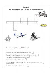 English worksheet: transport 