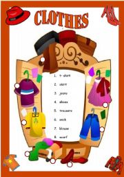 English Worksheet: CLOTHES