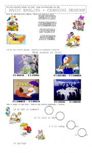 English Worksheet: CHANGING SEASONS MAGIC ENGLISH