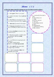 English worksheet: Idioms