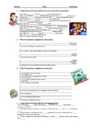 English Worksheet: Review - Past Simple + Pronouns + Etc.