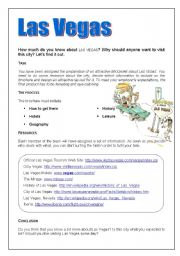 English Worksheet: Las Vegas webquest