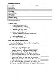 English worksheet: Adverbs