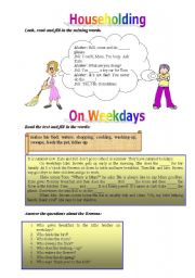 English worksheet: HOUSEHOLDING