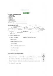 English worksheet: the verb to be