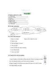 English Worksheet: the verb to be