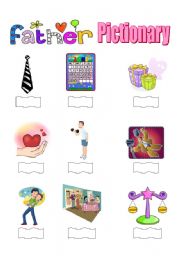 English worksheet: FATHER PICTIONARY