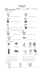 English worksheet: test alphabeth