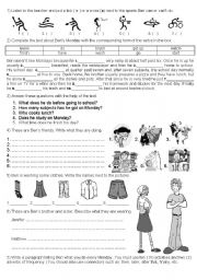 English Worksheet: English test / exam