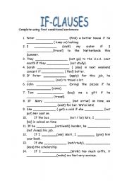 English Worksheet: if-clauses