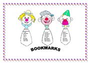 English Worksheet: bookmarks