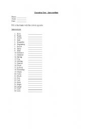 English worksheet: Opposites test