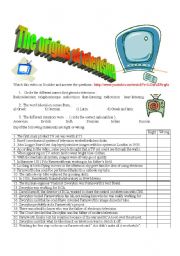 English Worksheet: The origins of television ( with answer key )