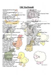 English Worksheet: old macdonald song