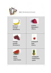 English Worksheet: Fruits