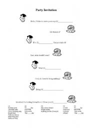 English worksheet: Party Invitation Conversation