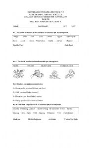 English worksheet: Secondary Test