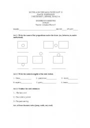 English worksheet: Prespositios