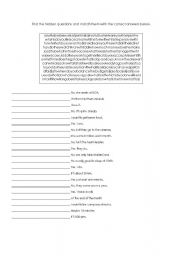 English worksheet: Question search