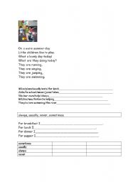 English Worksheet: on a warm spring day