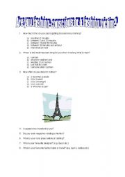 English worksheet: Fashion Questionnaire