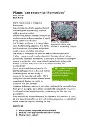 English Worksheet: PLANTS CAN 
