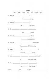 English Worksheet: Did he?