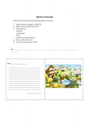 English Worksheet: Farm Postcard