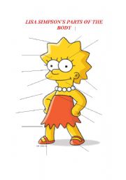 English Worksheet: LISA SIMPSONS PARTS OF THE BODY