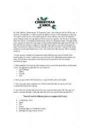 English Worksheet: A Christmas Carol Project