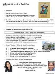 English Worksheet: Mrs. Doubtfire