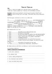 English worksheet: There is and there are