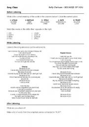 English Worksheet: Song to entertain your students! Kelly Clarkson!