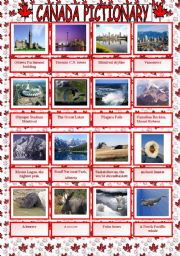 English Worksheet: Canada pictionary and written pratice of the attractions�names