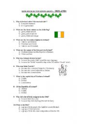 English Worksheet: Quiz about Ireland