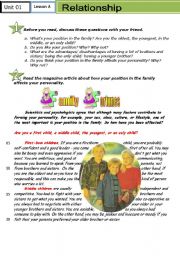 English Worksheet: Relationship - Family Fortunes