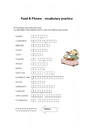 English Worksheet: wordsearch - food and fitness