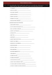English Worksheet: Find someone who...
