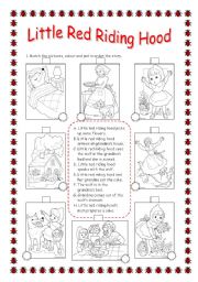 English Worksheet: REVISING PARTS OF THE BODY: LITTLE RED RIDING HOOD